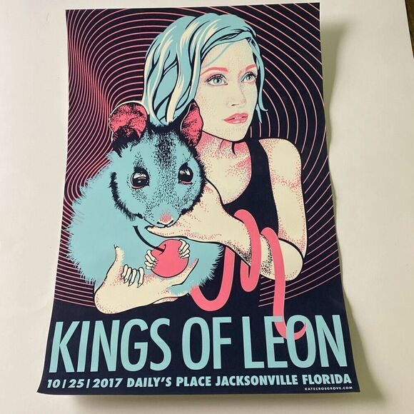 Kings of Leon concert tour poster 2017 Florida Crosgrove Mouse - Picture 2 of 7